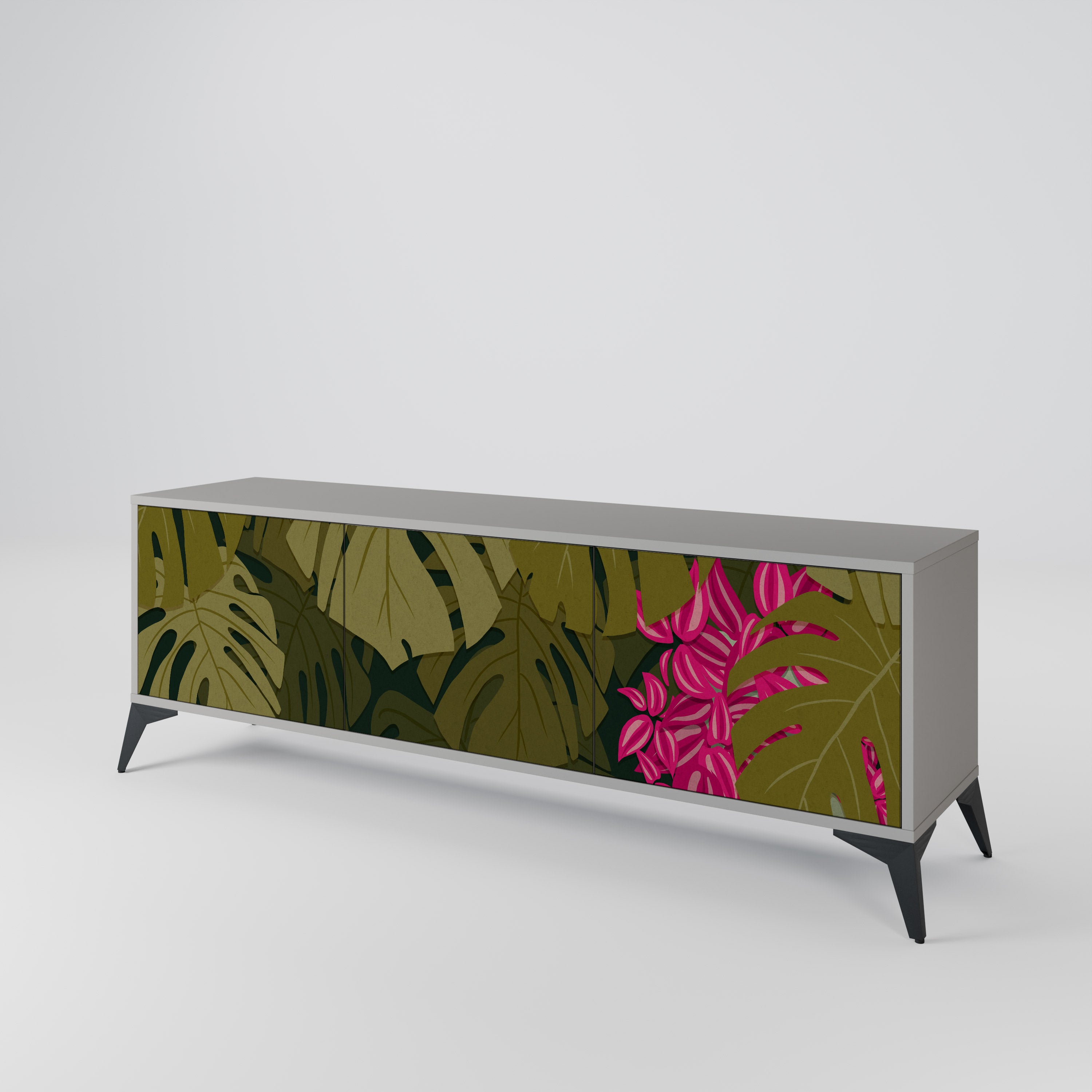 TROPICAL BEAUTY 3-Door TV Cabinet