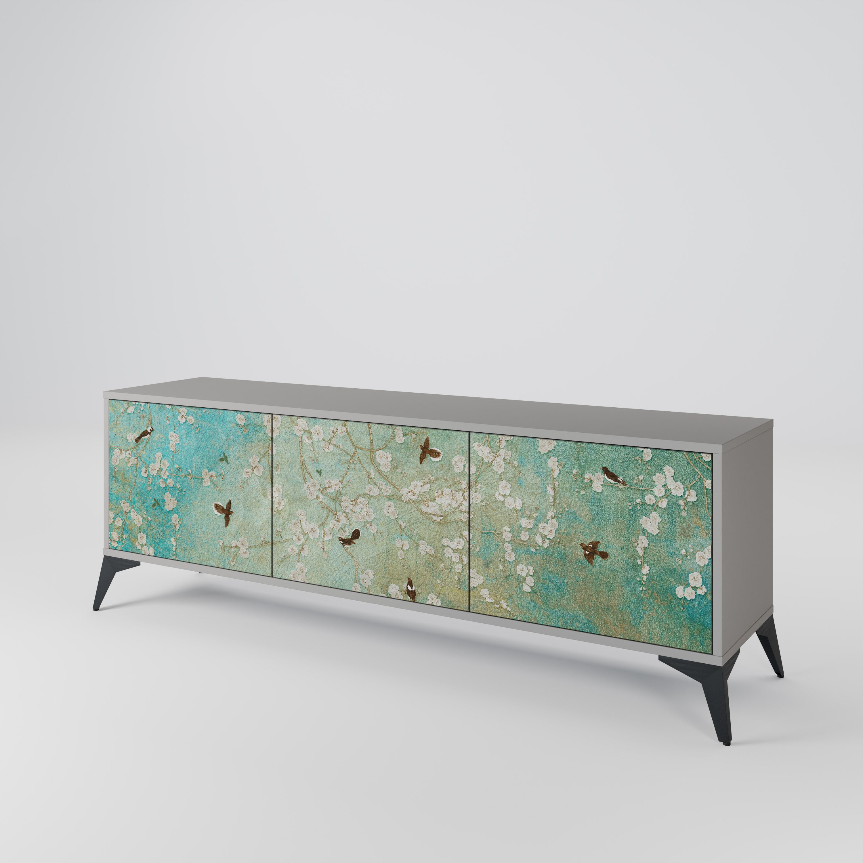 BLOOMING CHARM 3-Door TV Cabinet