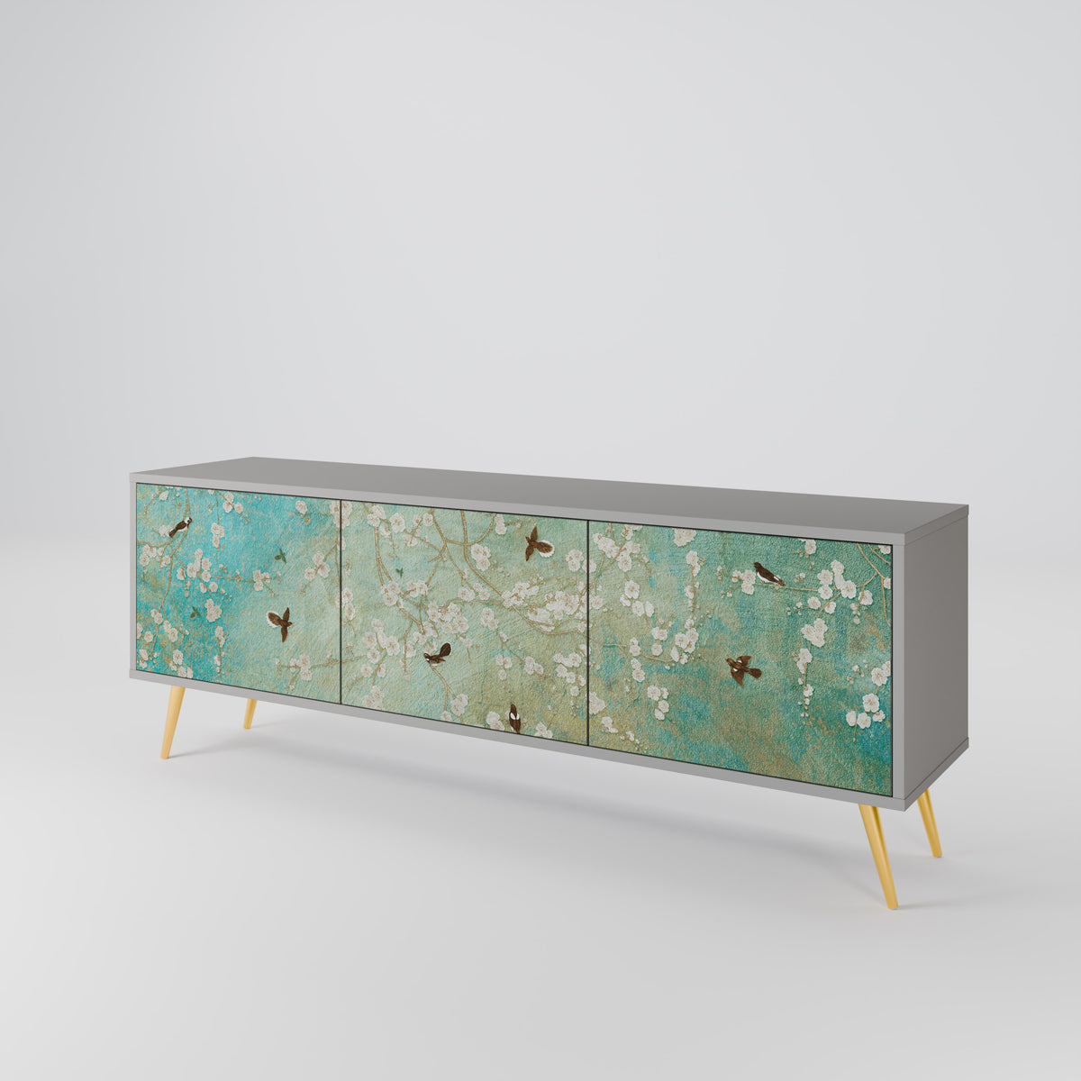 BLOOMING CHARM 3-Door TV Cabinet