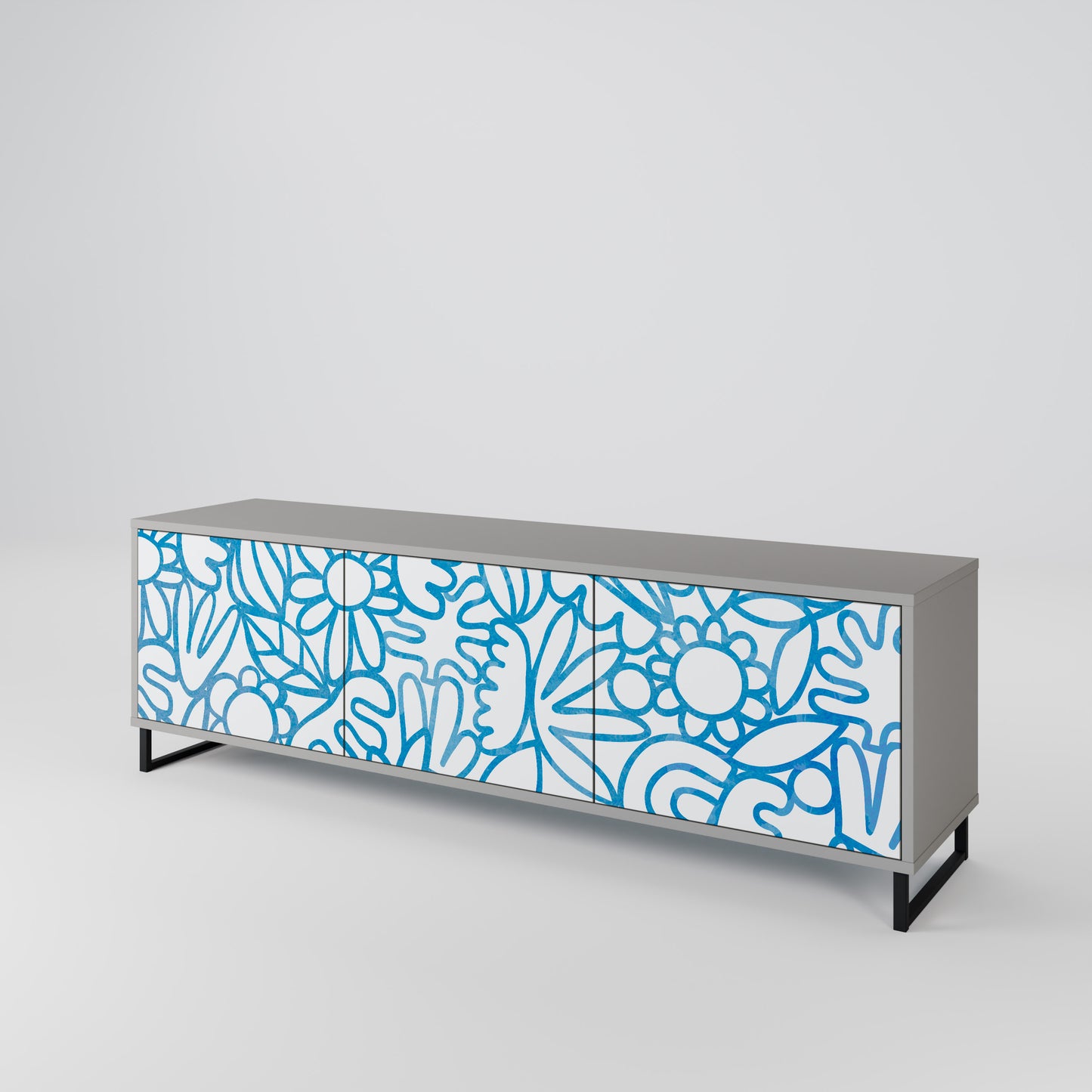 BLOOMY MORNING 3-Door TV Cabinet