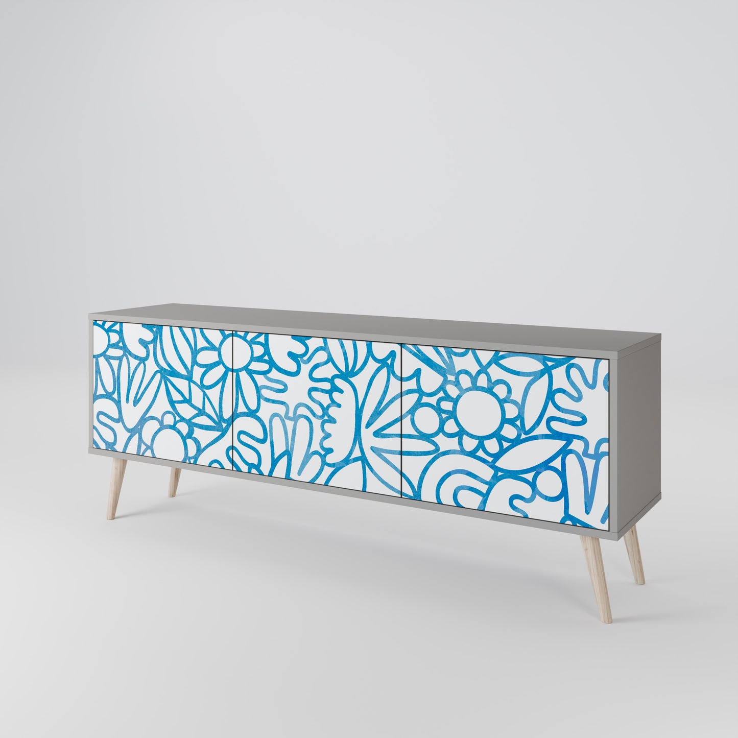 BLOOMY MORNING 3-Door TV Cabinet