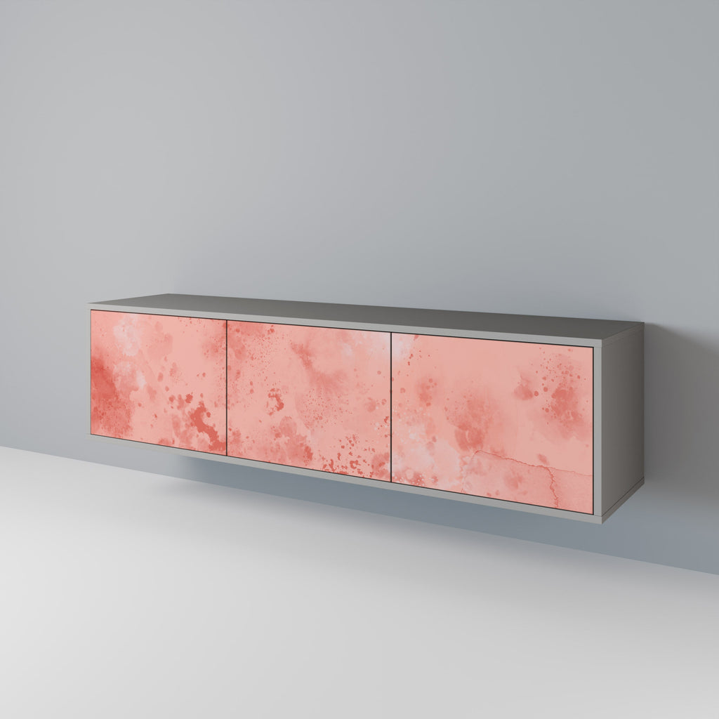 Meuble TV 3 portes CRANE DANCE, finition grise