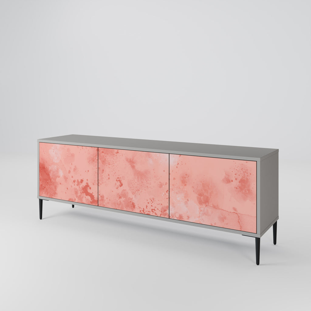 Meuble TV 3 portes CRANE DANCE, finition grise