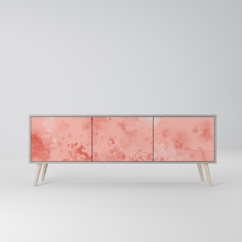 Meuble TV 3 portes CRANE DANCE, finition grise