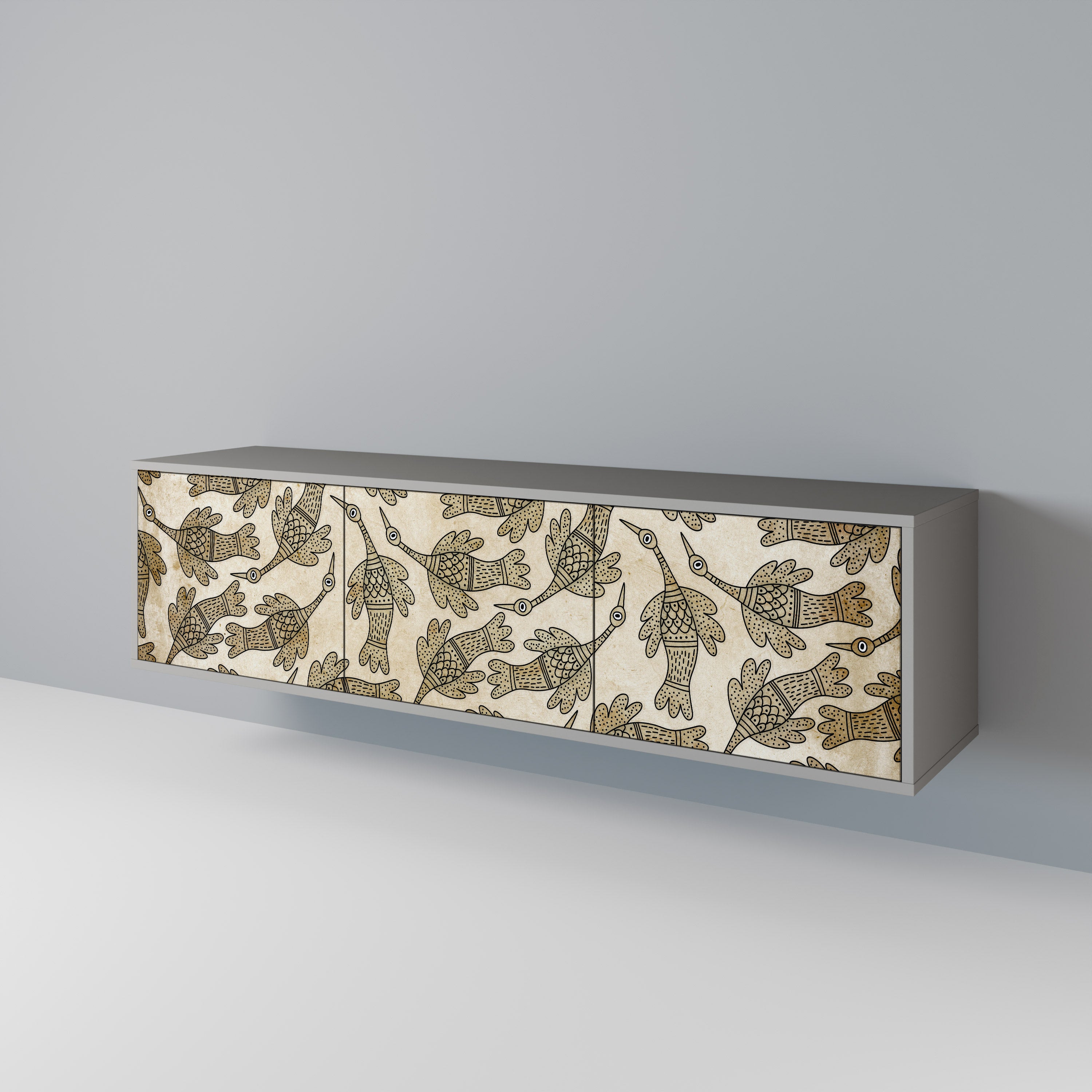 ALMONDINE SONGBIRD 3-Door TV Cabinet