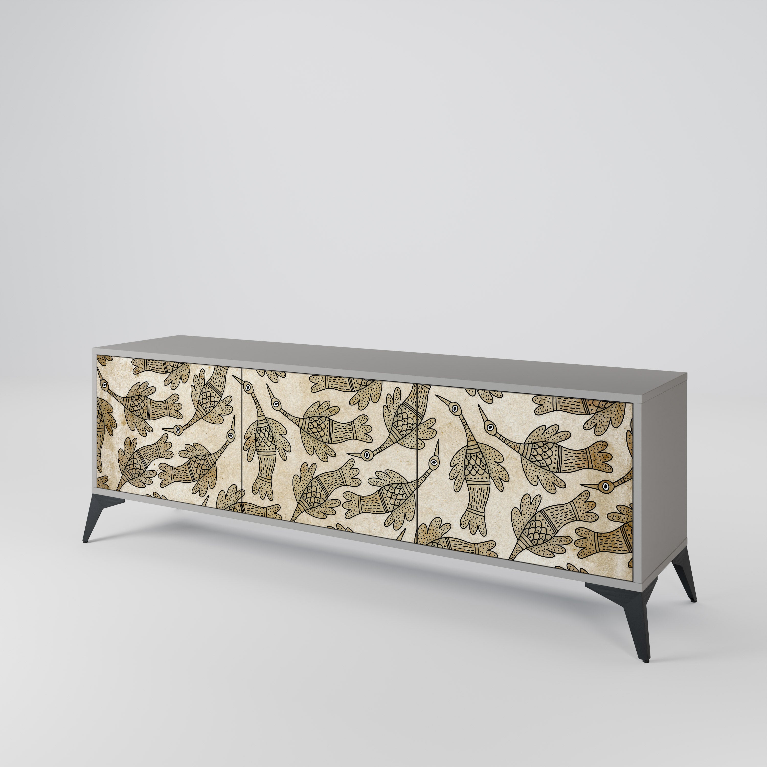 ALMONDINE SONGBIRD 3-Door TV Cabinet