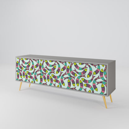 INDIAN FISH 3-Door TV Cabinet