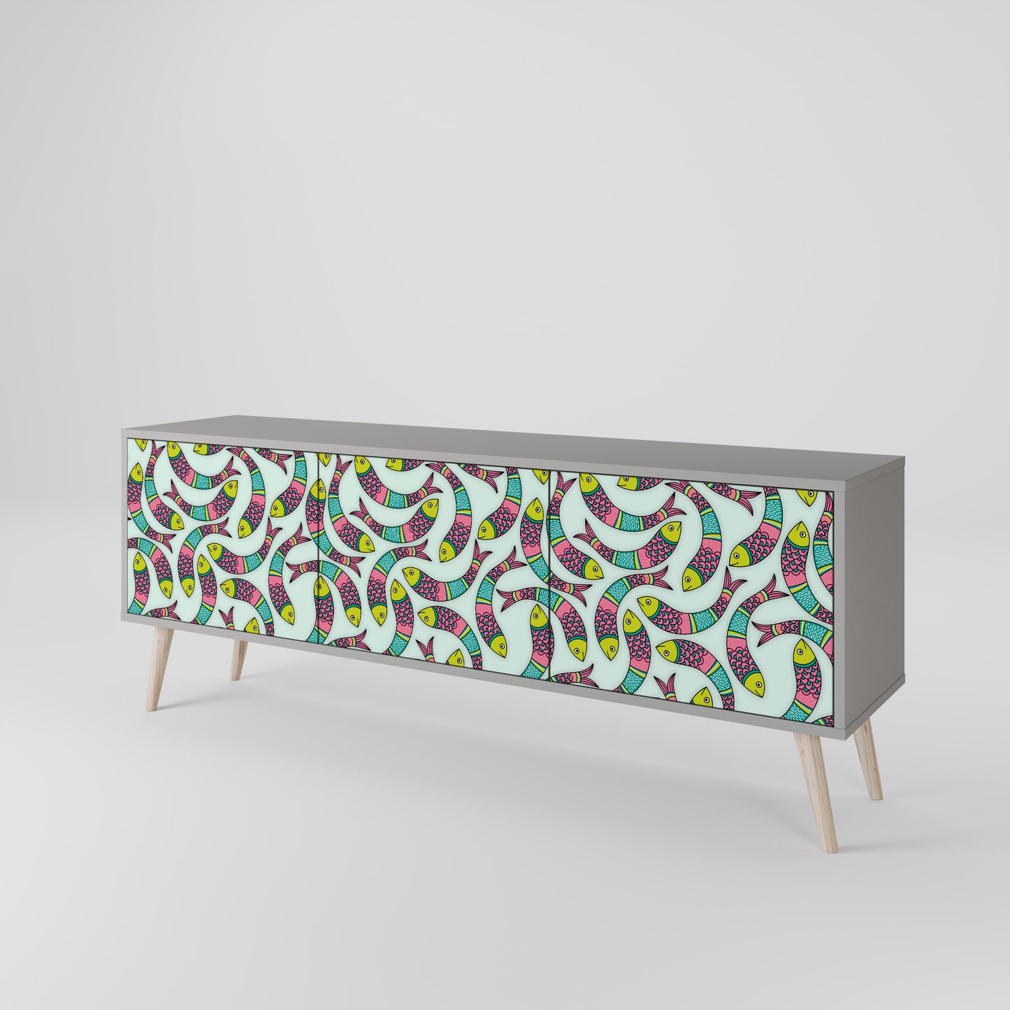 INDIAN FISH 3-Door TV Cabinet