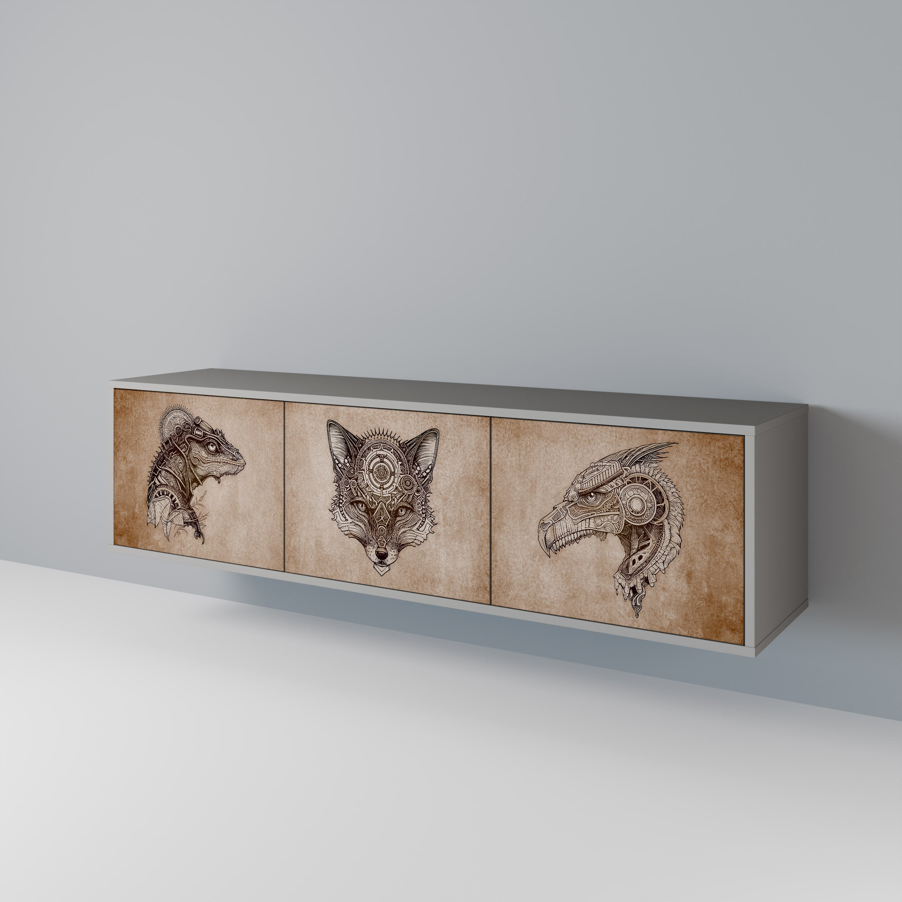 STEAMPUNK CLAN 3-Door TV Cabinet