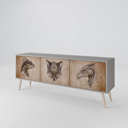 STEAMPUNK CLAN 3-Door TV Cabinet