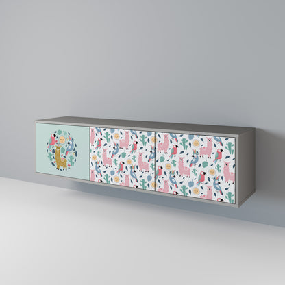 COLORFUL ALPACAS 3-Door TV Cabinet