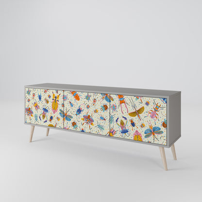 COLORFUL INSECTS 3-Door TV Cabinet