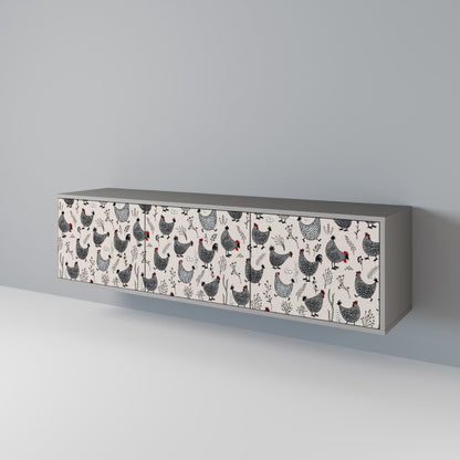 HAPPY HENS 3-Door TV Cabinet