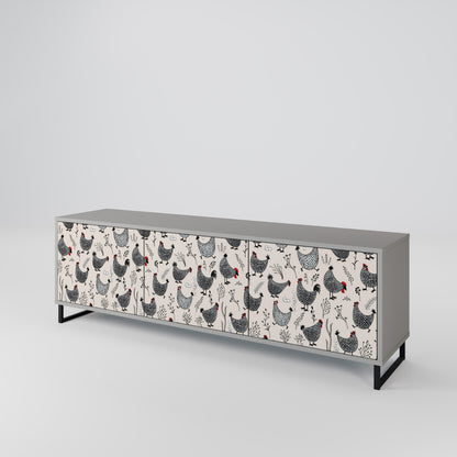 HAPPY HENS 3-Door TV Cabinet