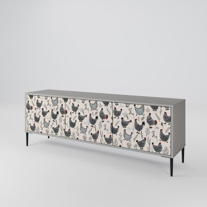 HAPPY HENS 3-Door TV Cabinet