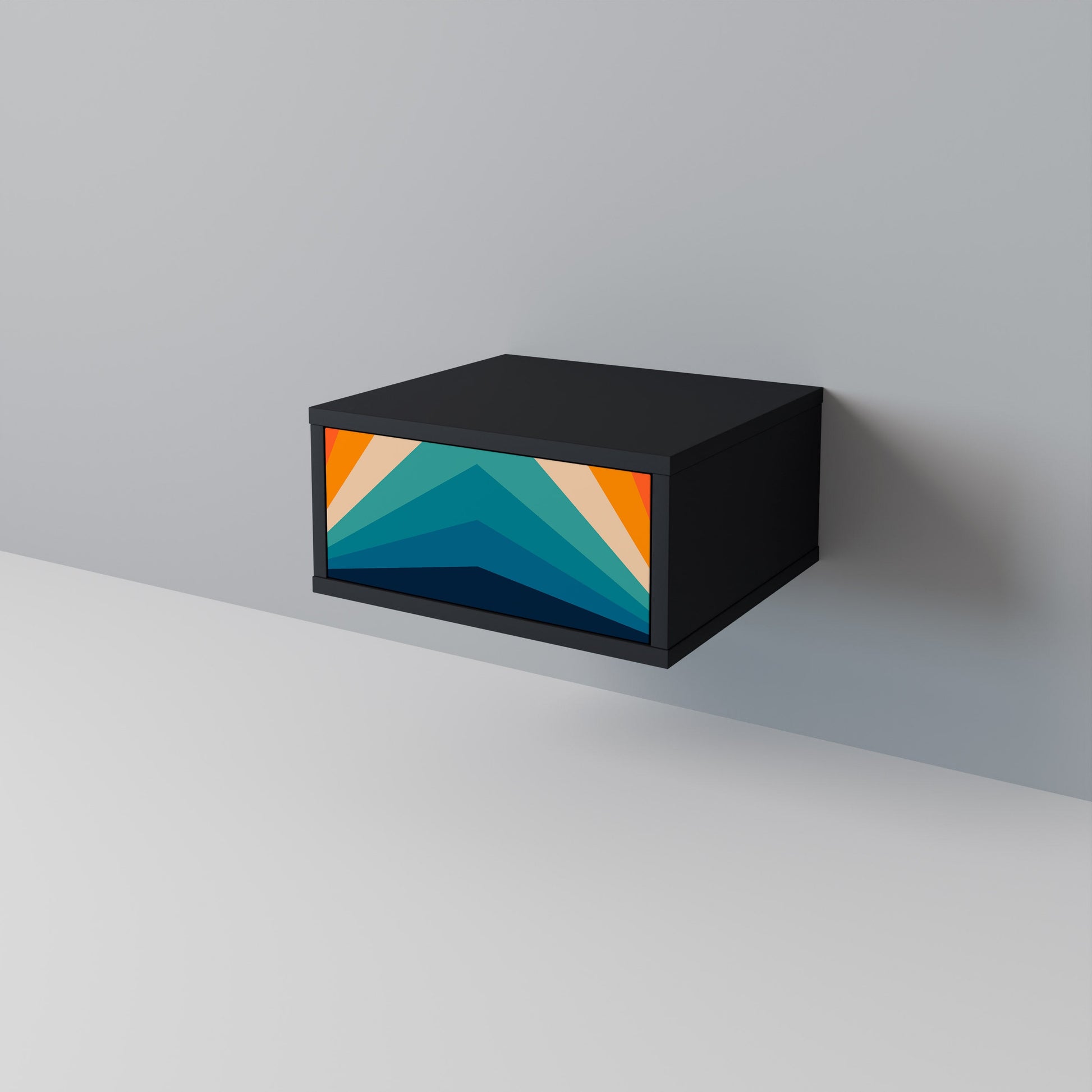 Table de chevet PRISM CONCUSSION en finition noire
