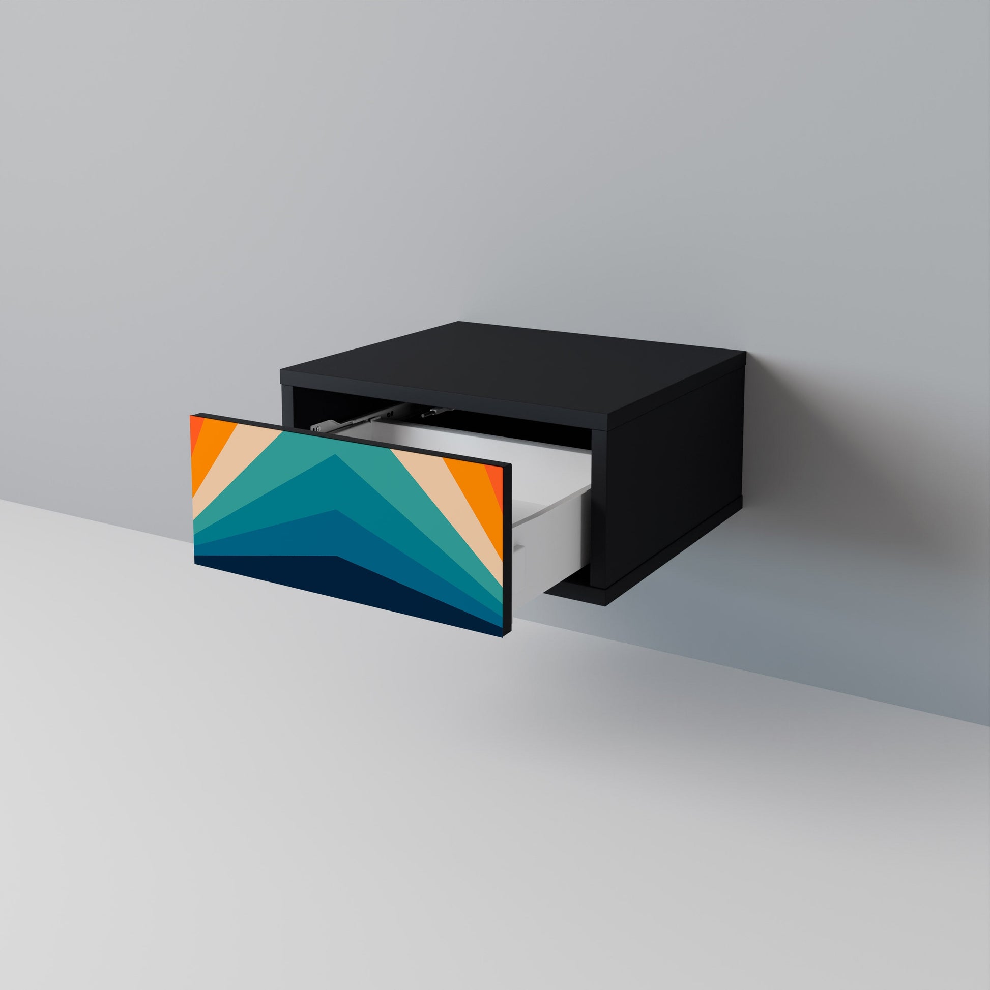 Table de chevet PRISM CONCUSSION en finition noire