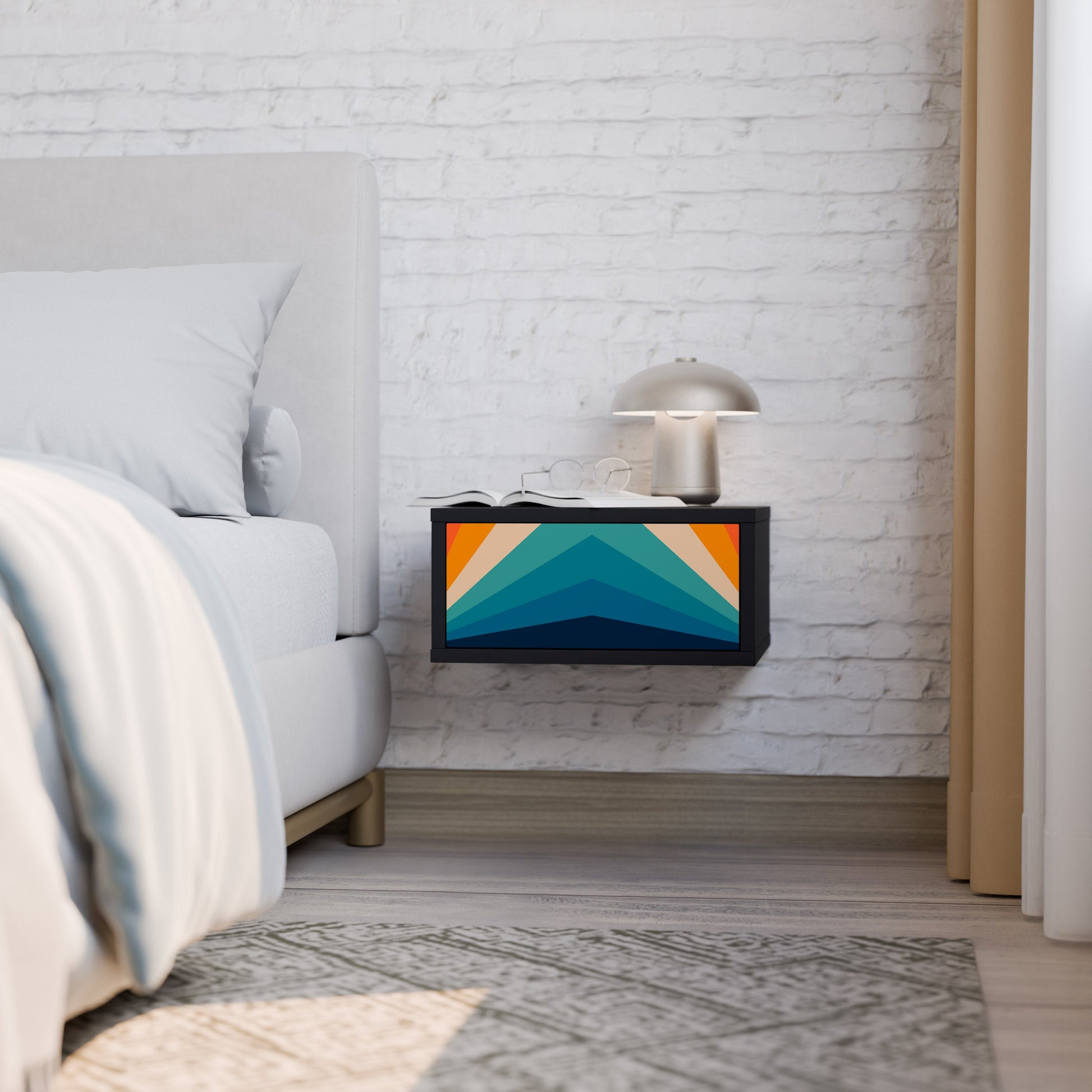 Table de chevet PRISM CONCUSSION en finition noire