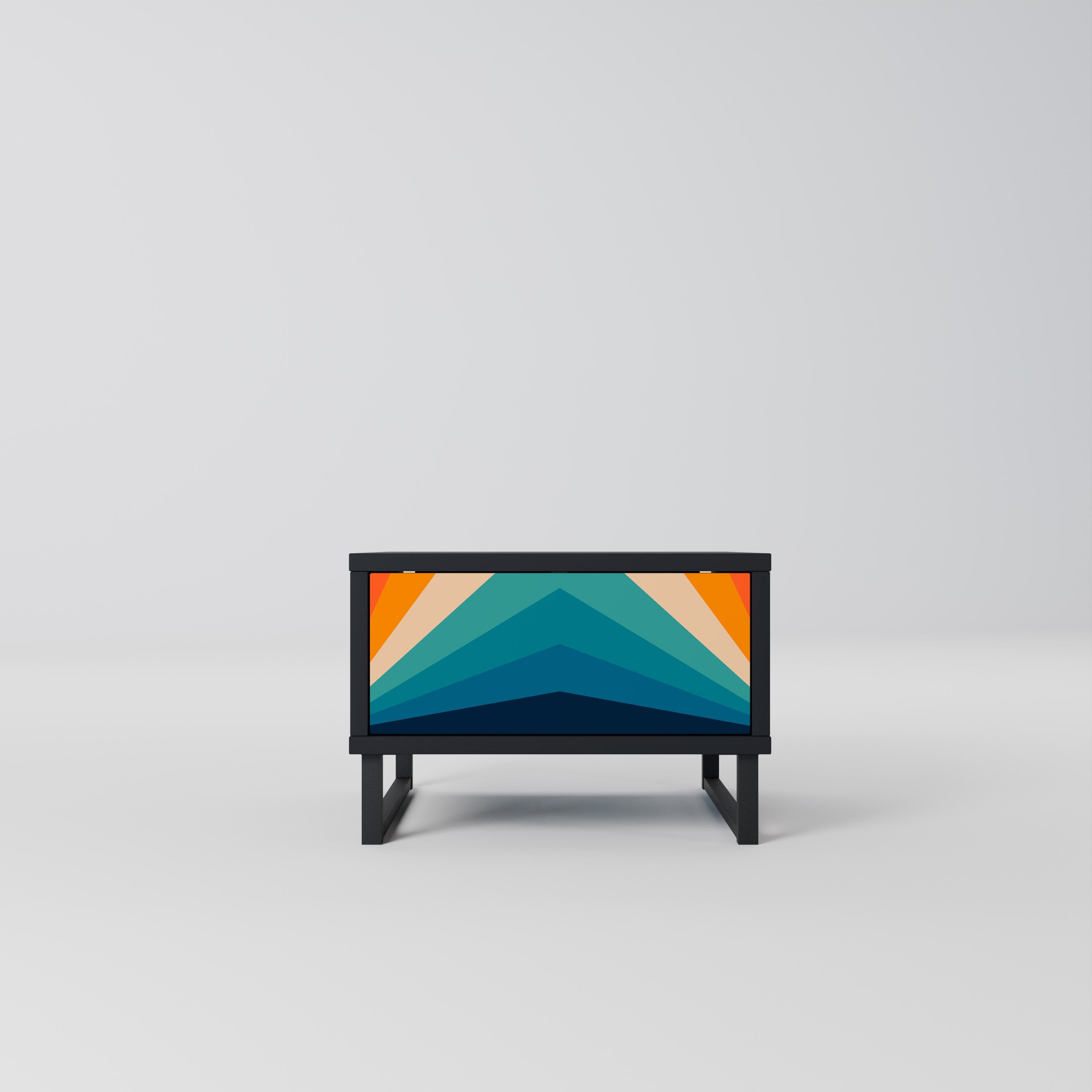 Table de chevet PRISM CONCUSSION en finition noire