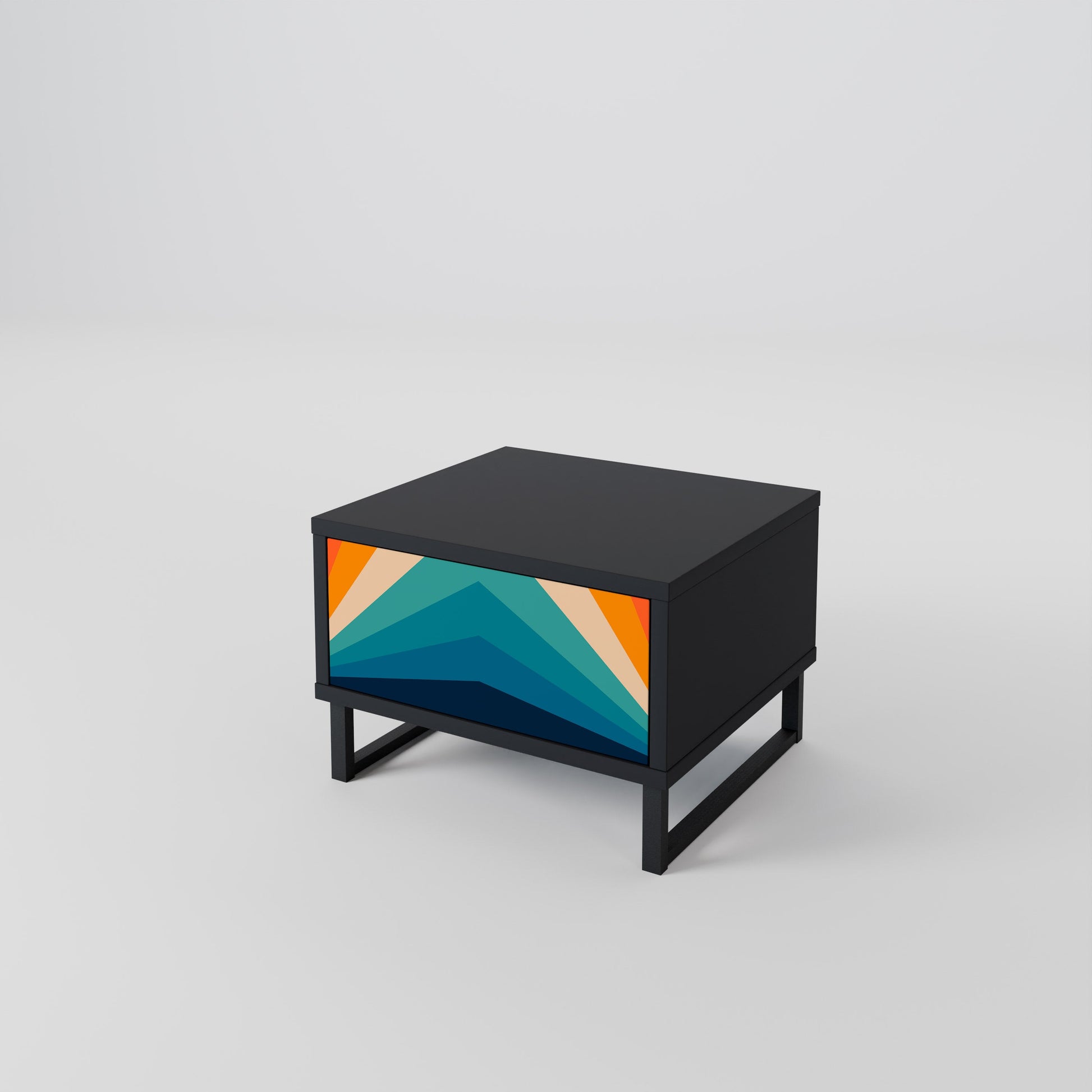 Table de chevet PRISM CONCUSSION en finition noire