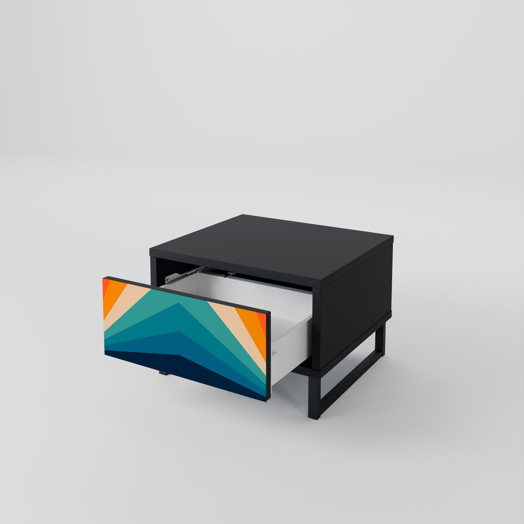 Table de chevet PRISM CONCUSSION en finition noire