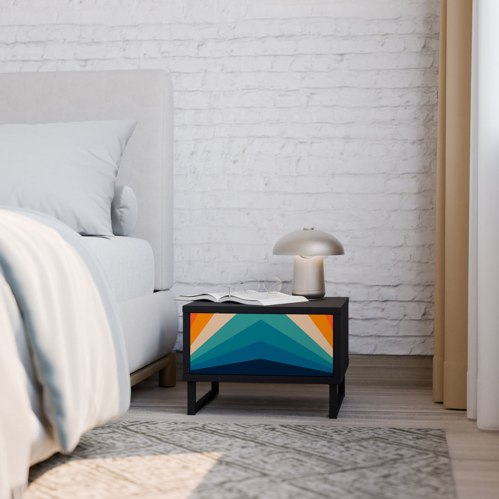 Table de chevet PRISM CONCUSSION en finition noire