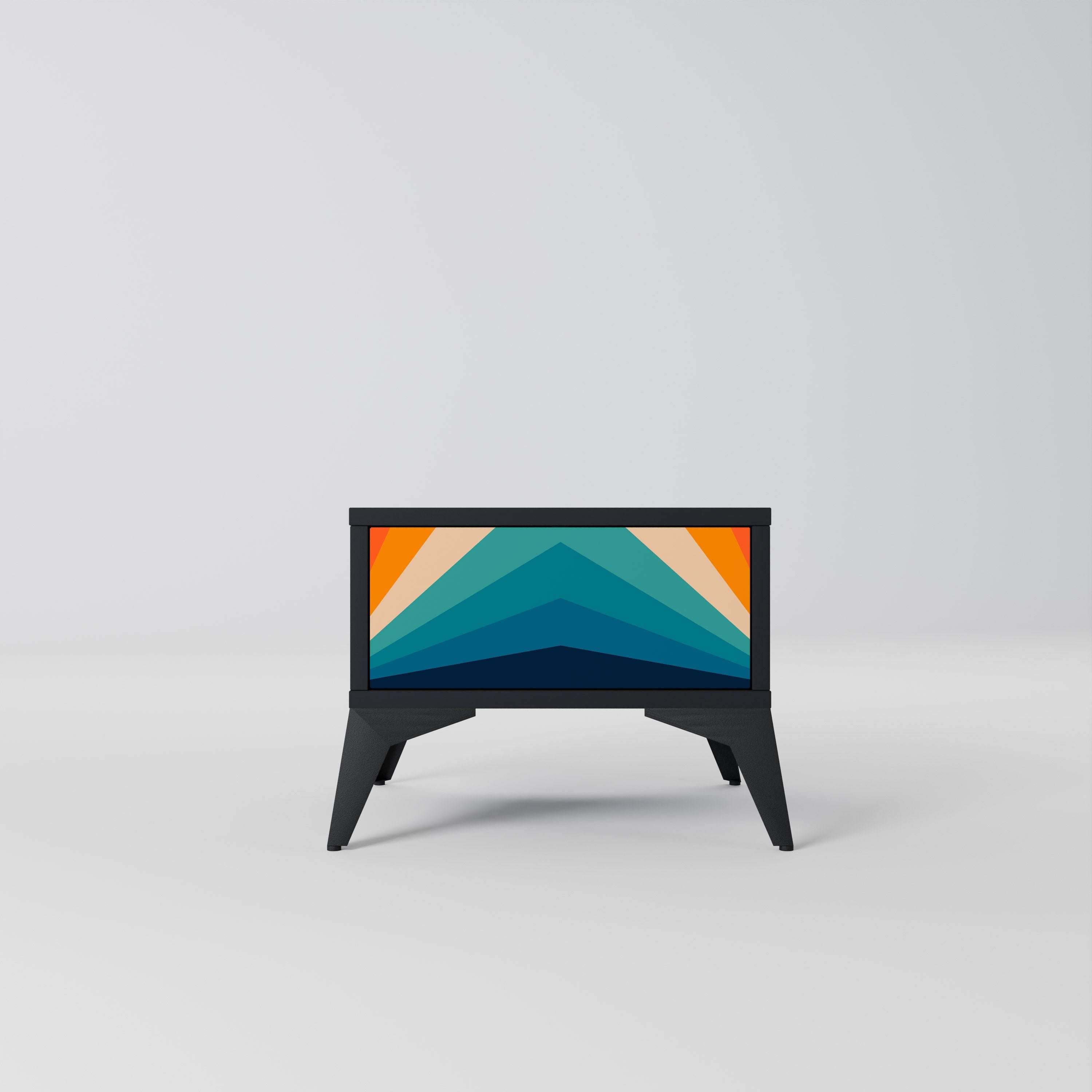 Table de chevet PRISM CONCUSSION en finition noire