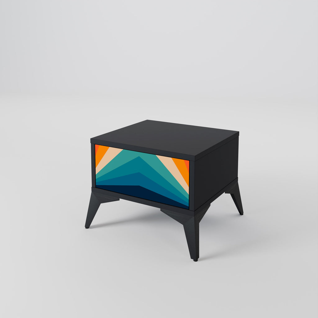 Table de chevet PRISM CONCUSSION en finition noire