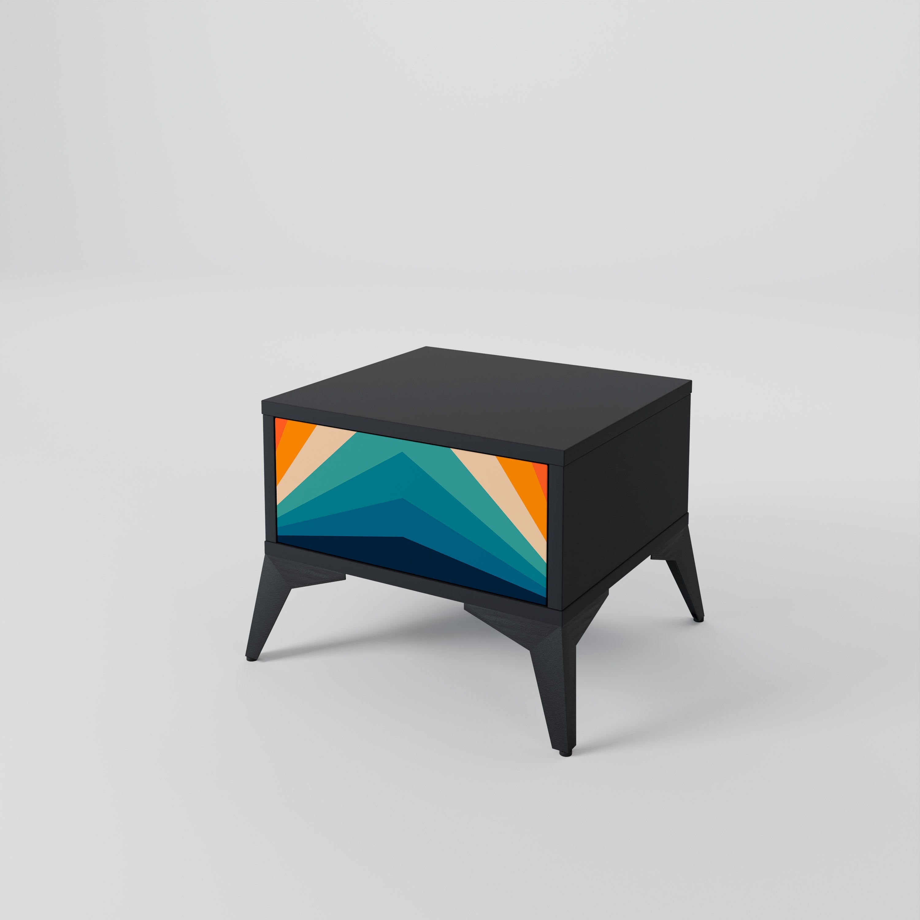 PRISM CONCUSSION Nightstand in Black Finish