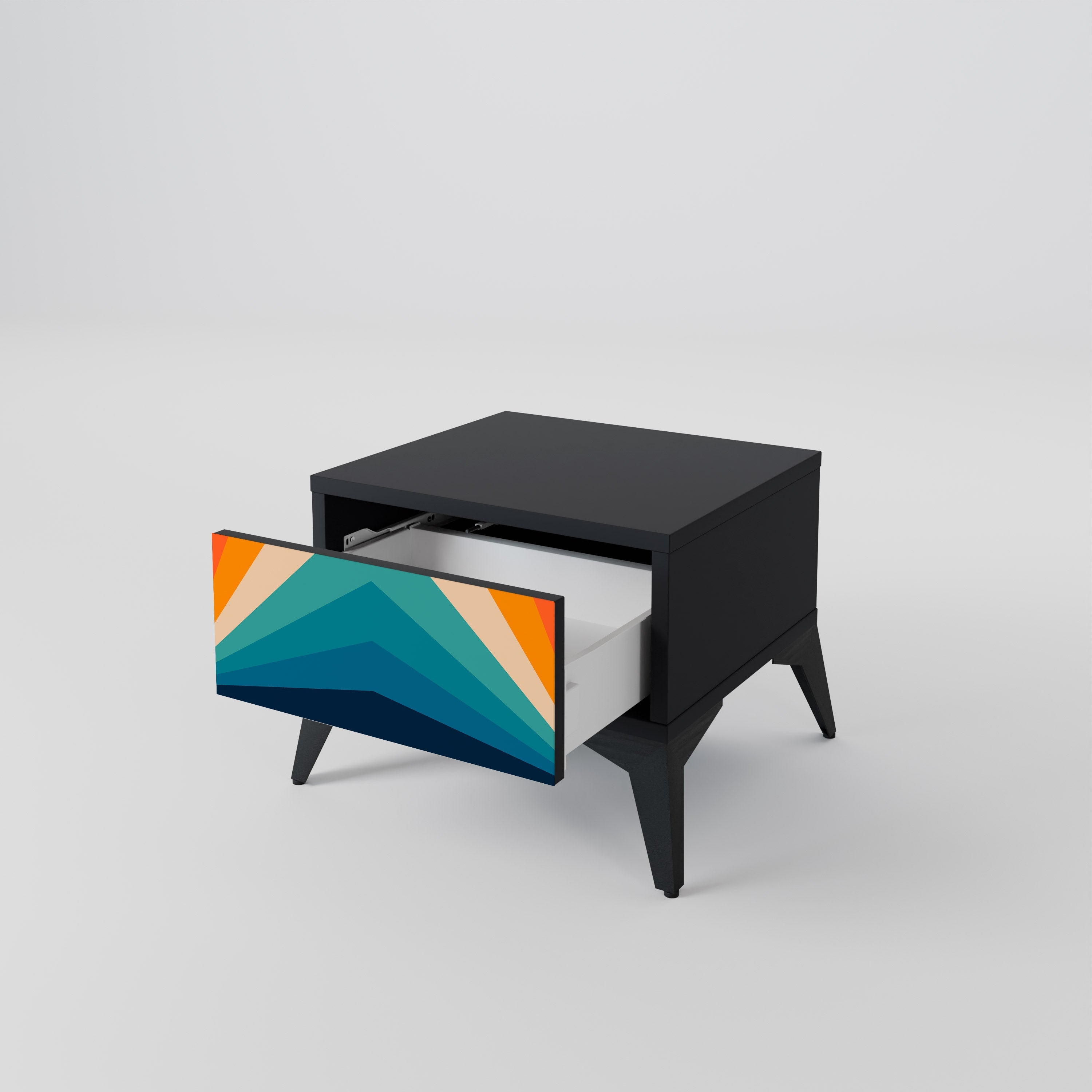 PRISM CONCUSSION Nightstand in Black Finish