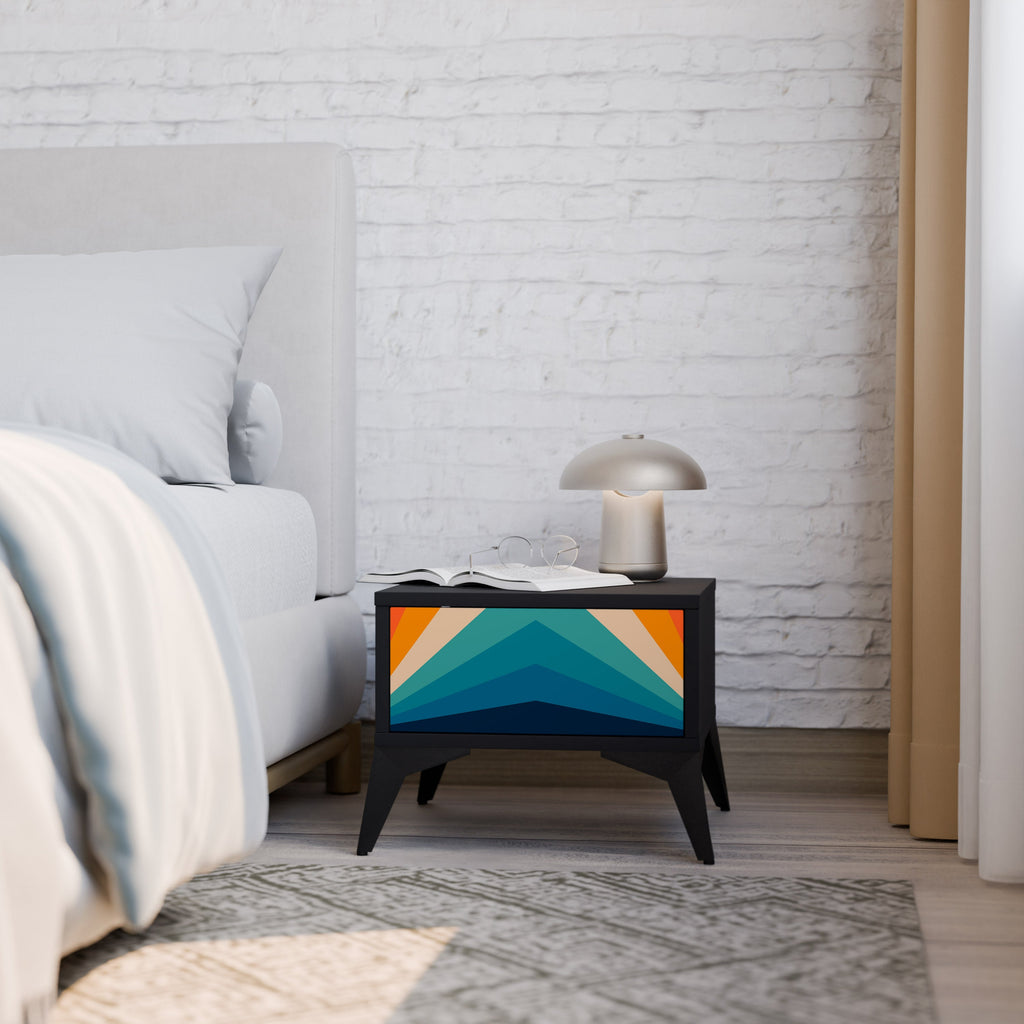 Table de chevet PRISM CONCUSSION en finition noire