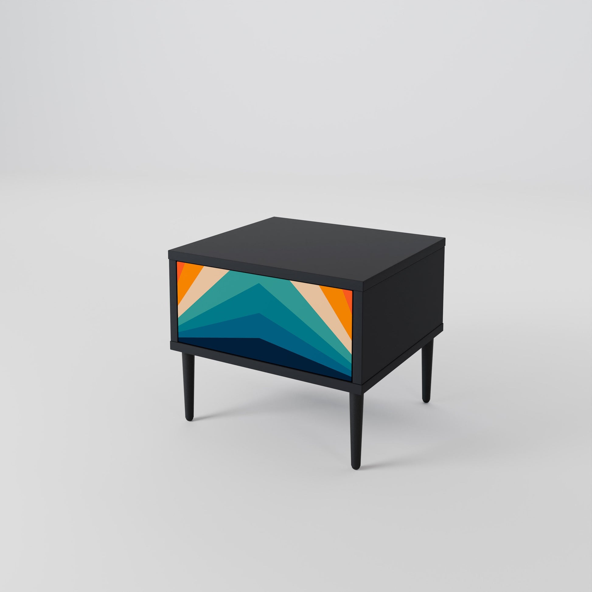 Table de chevet PRISM CONCUSSION en finition noire