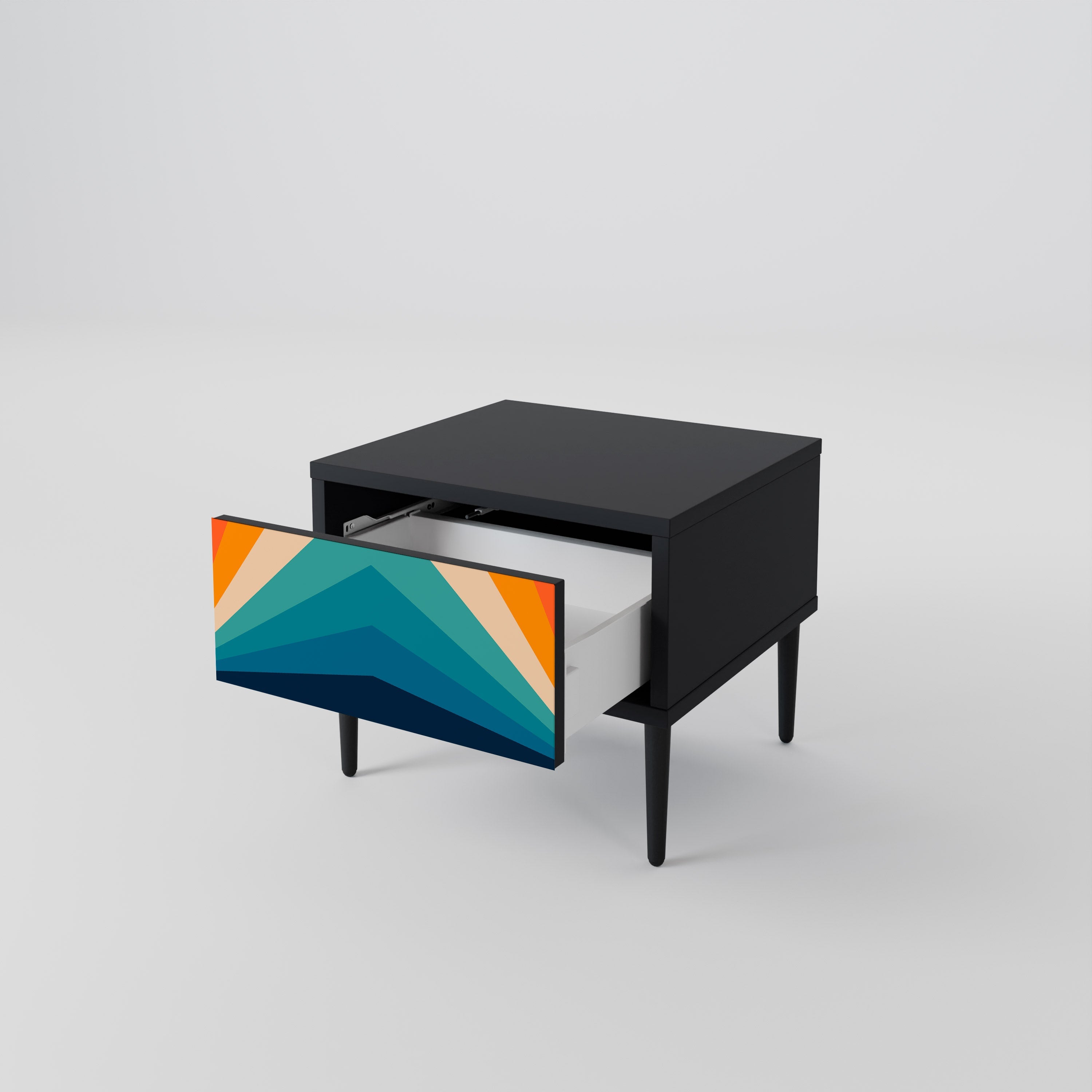 PRISM CONCUSSION Nightstand in Black Finish