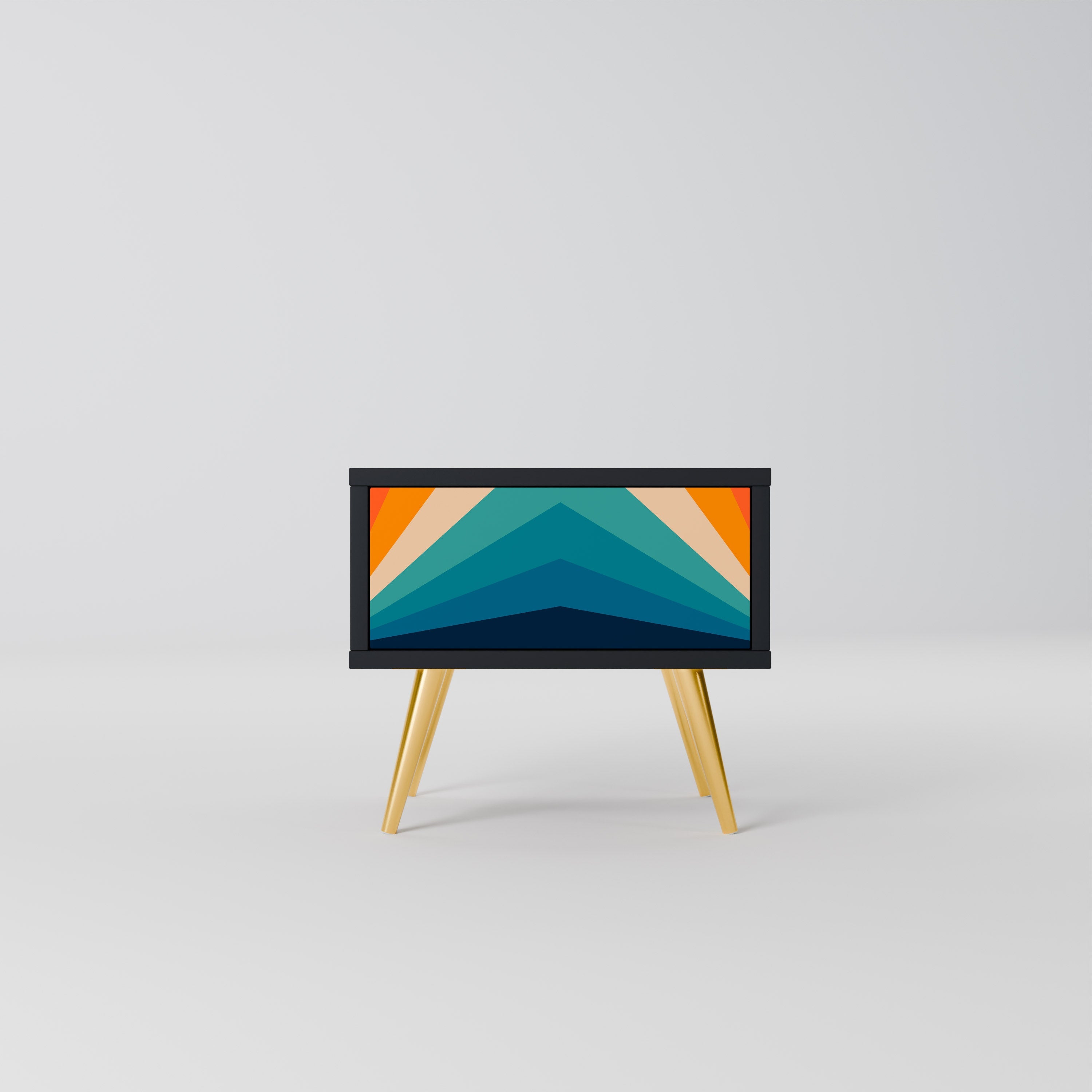 Table de chevet PRISM CONCUSSION en finition noire