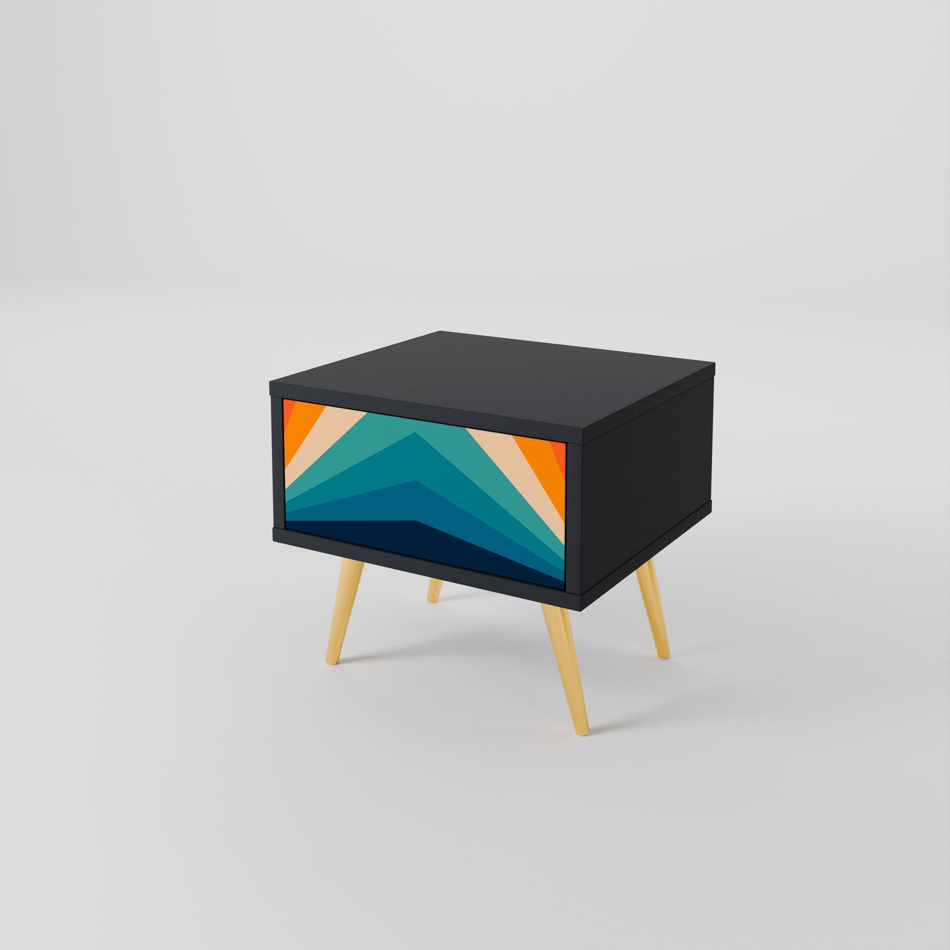 Table de chevet PRISM CONCUSSION en finition noire