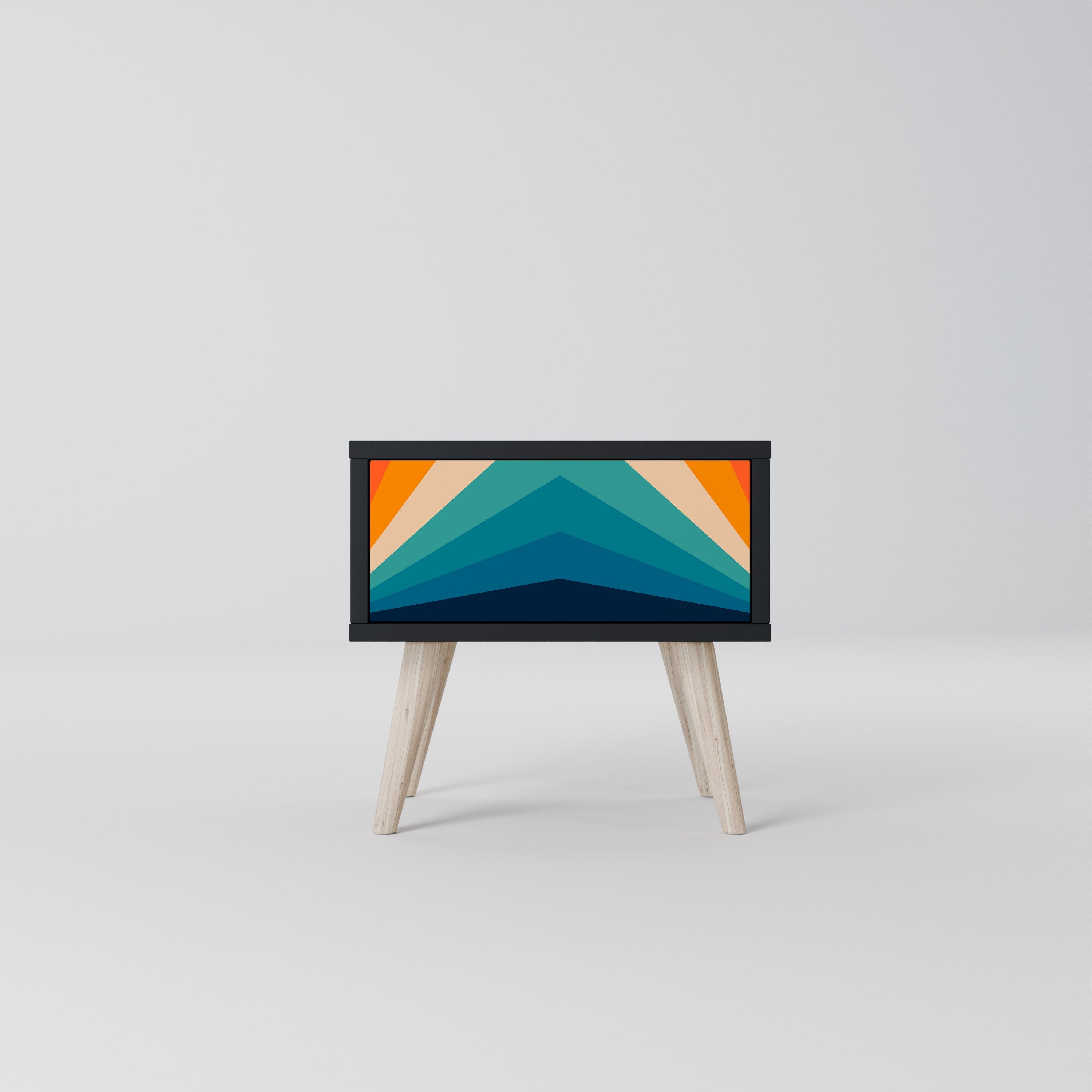 Table de chevet PRISM CONCUSSION en finition noire