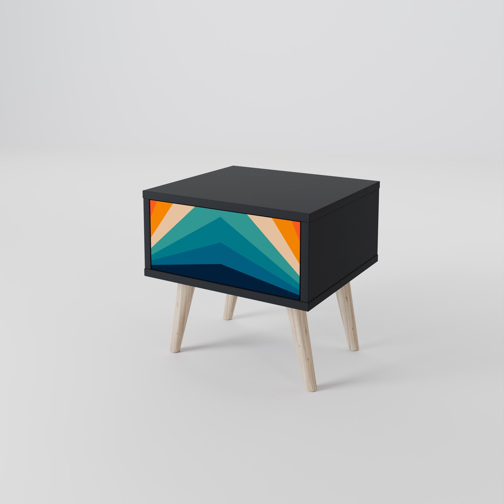 Table de chevet PRISM CONCUSSION en finition noire