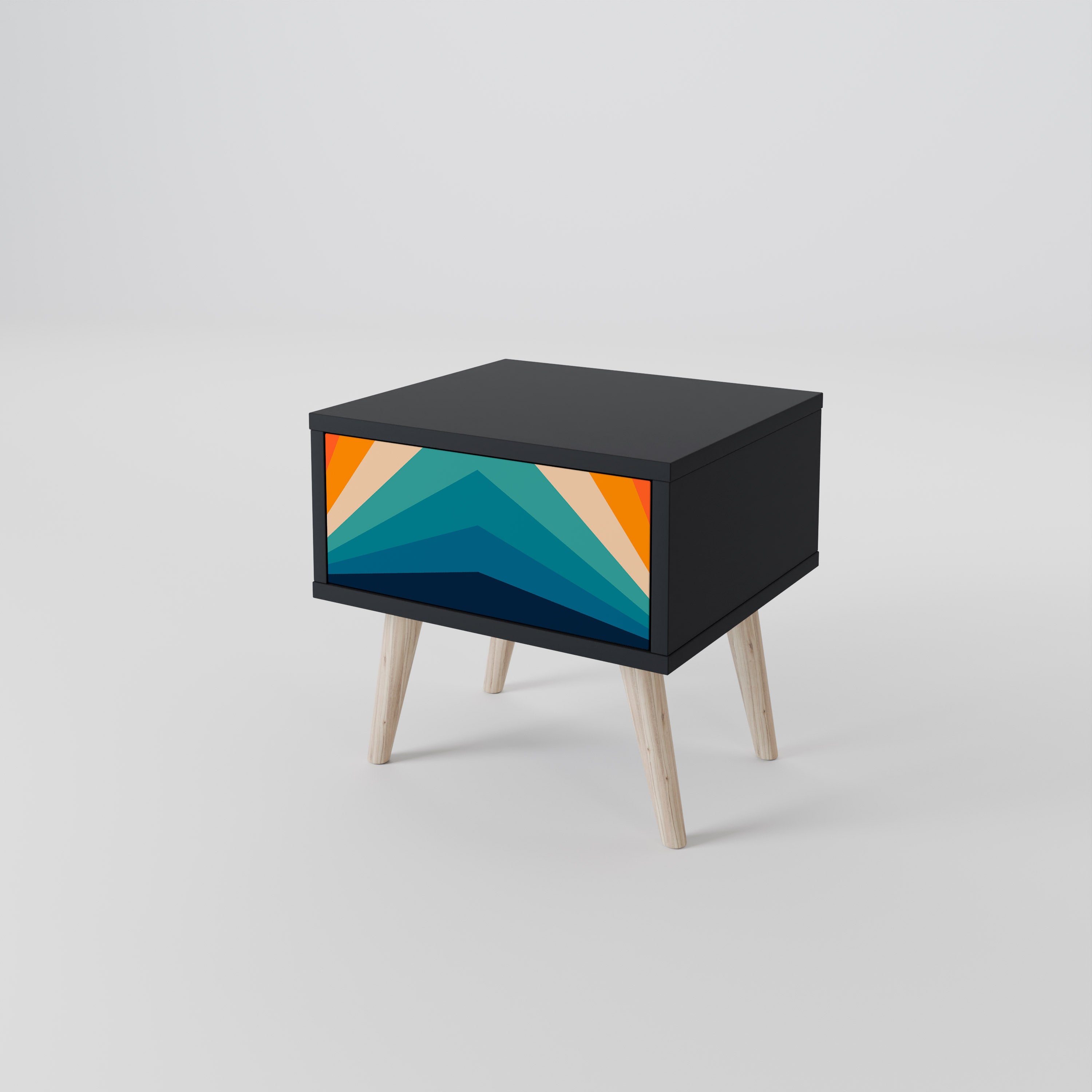 PRISM CONCUSSION Nightstand in Black Finish