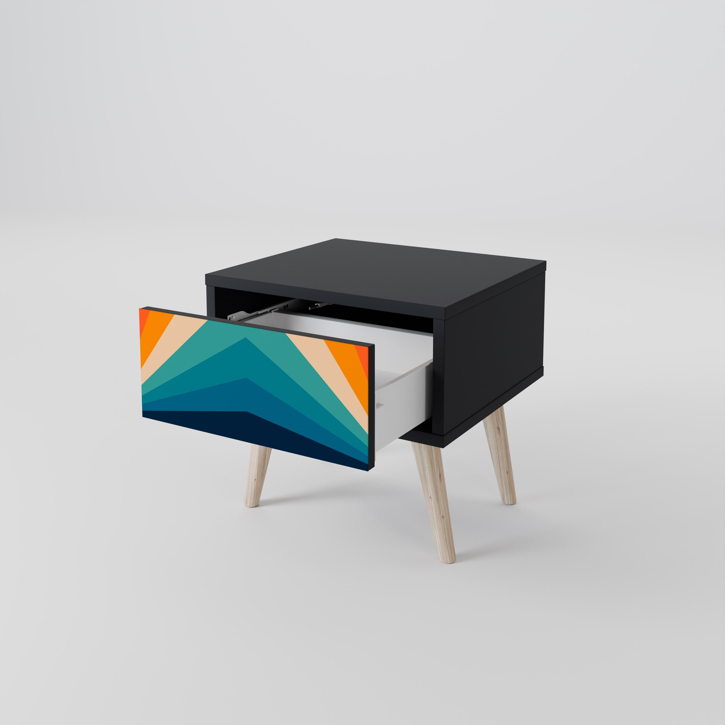 PRISM CONCUSSION Nightstand in Black Finish