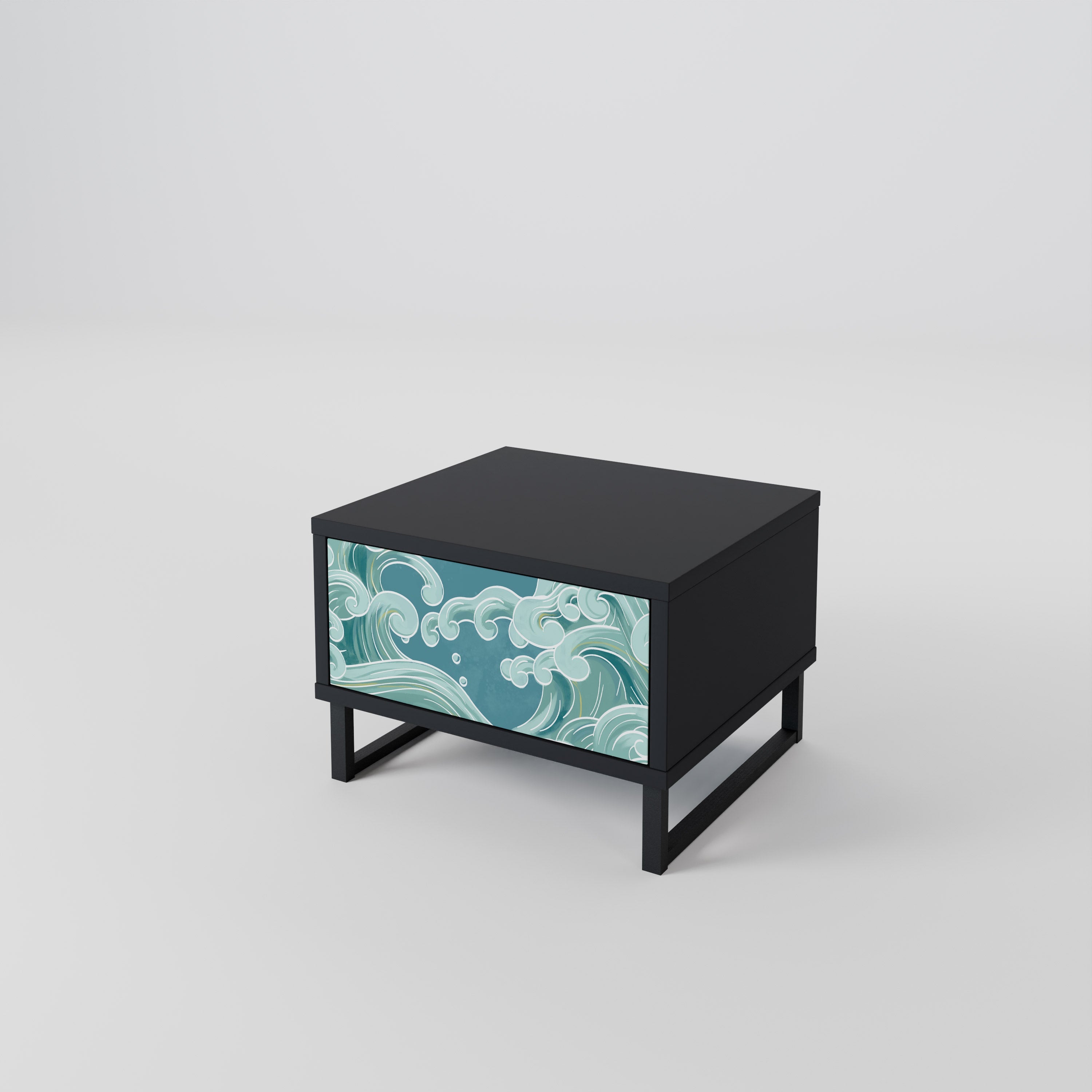 ASIAN SWAY Nightstand in Black Finish