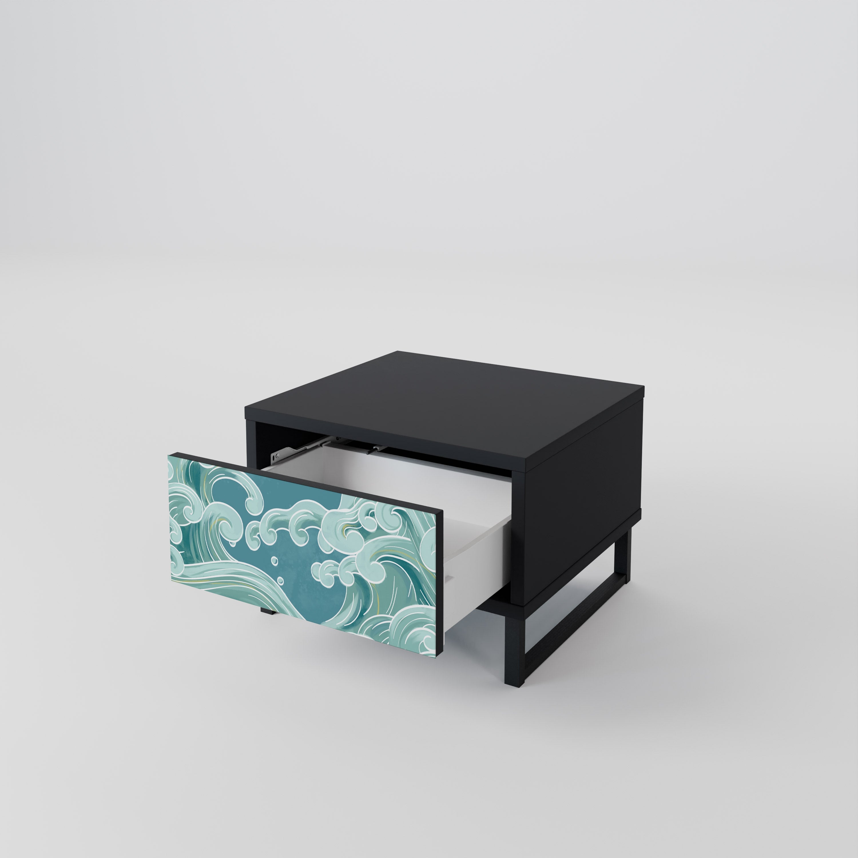 ASIAN SWAY Nightstand in Black Finish