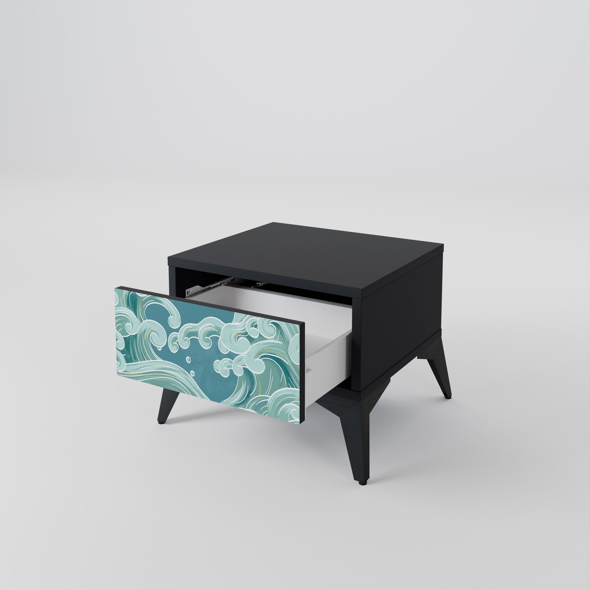 Table de chevet ASIAN SWAY en finition noire