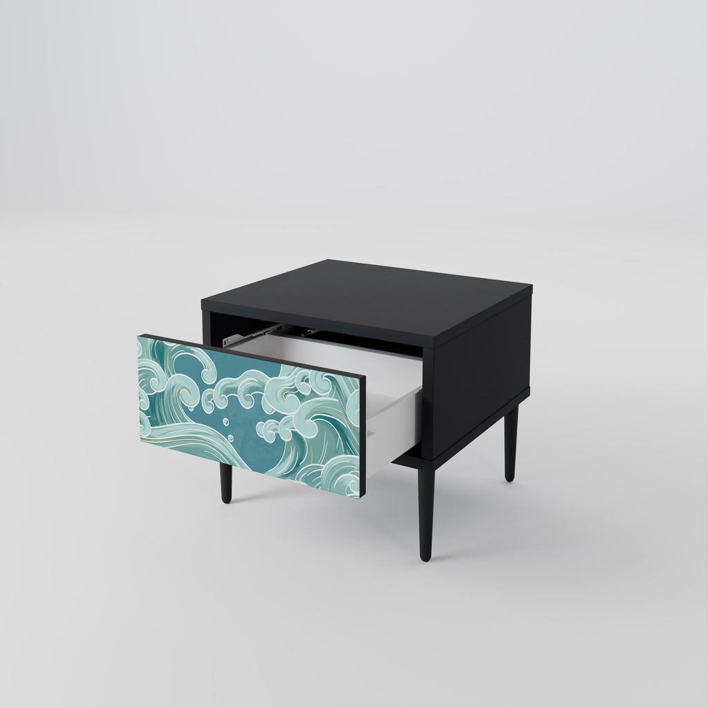 Table de chevet ASIAN SWAY en finition noire