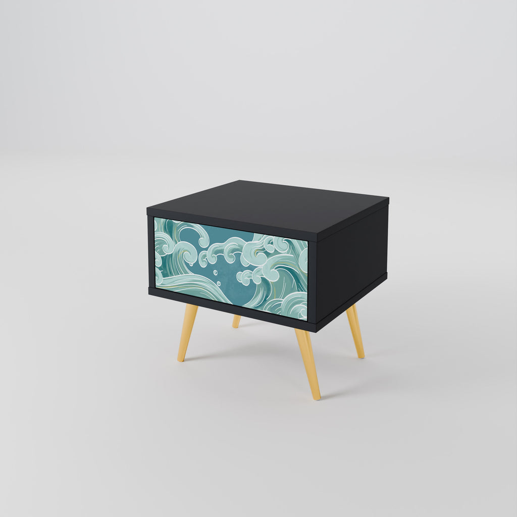Table de chevet ASIAN SWAY en finition noire