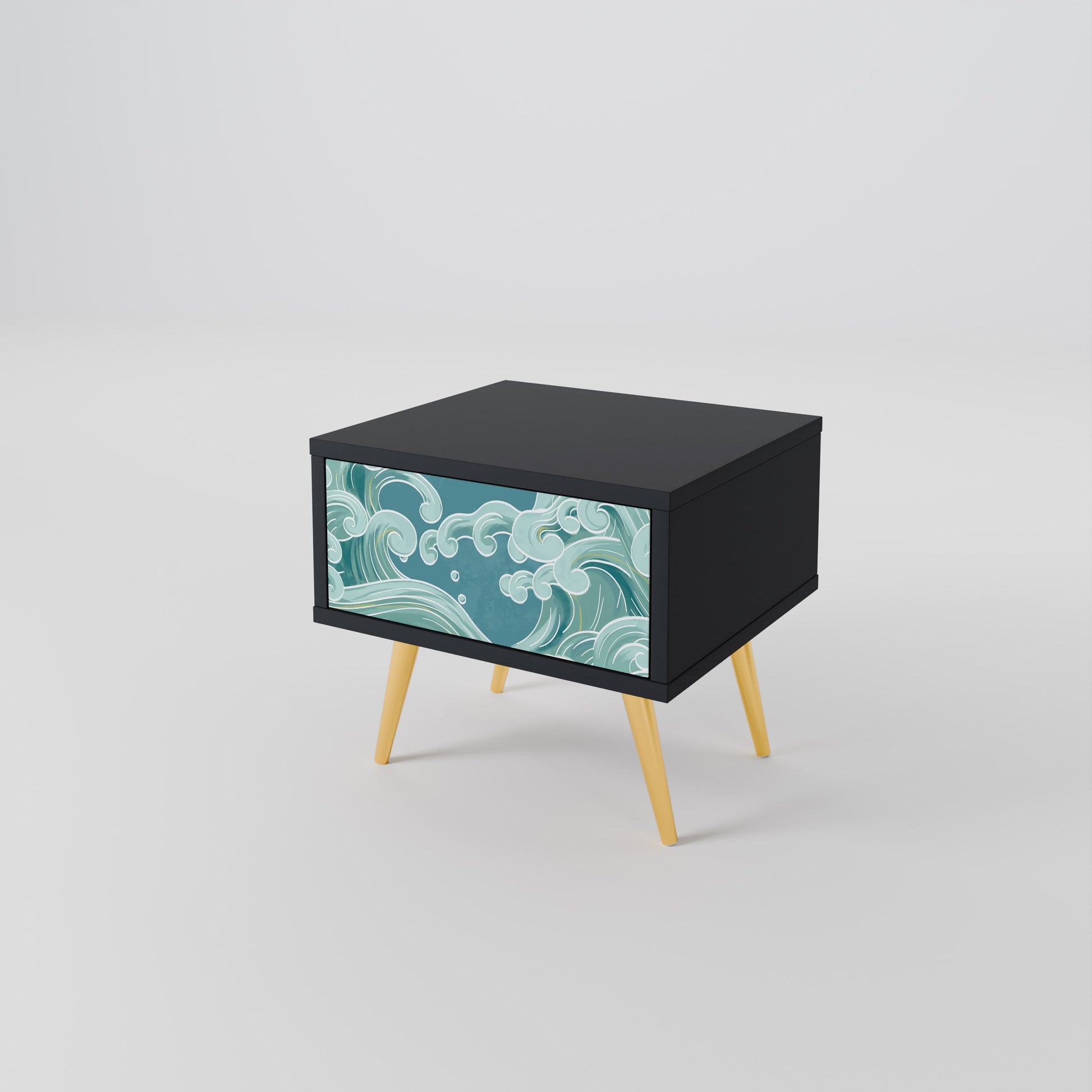 Table de chevet ASIAN SWAY en finition noire