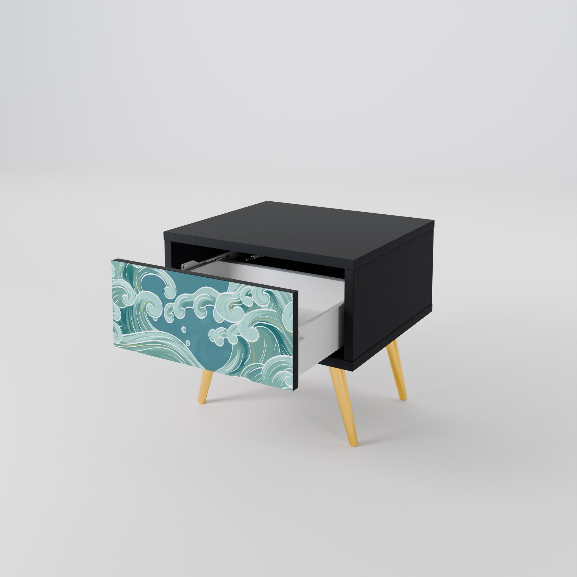 Table de chevet ASIAN SWAY en finition noire
