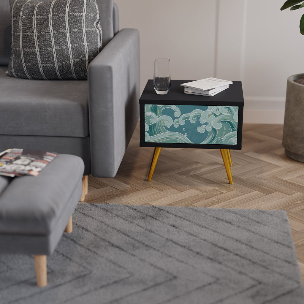 Table de chevet ASIAN SWAY en finition noire