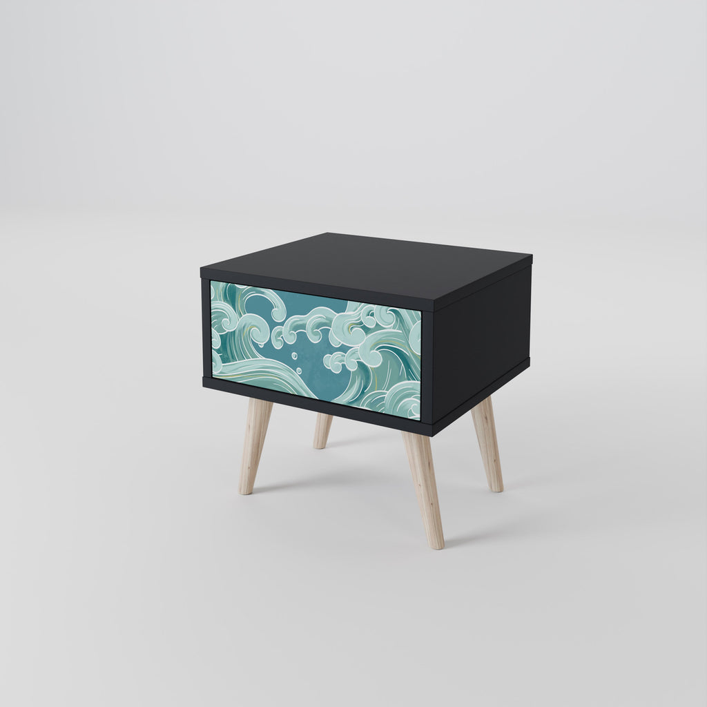 Table de chevet ASIAN SWAY en finition noire