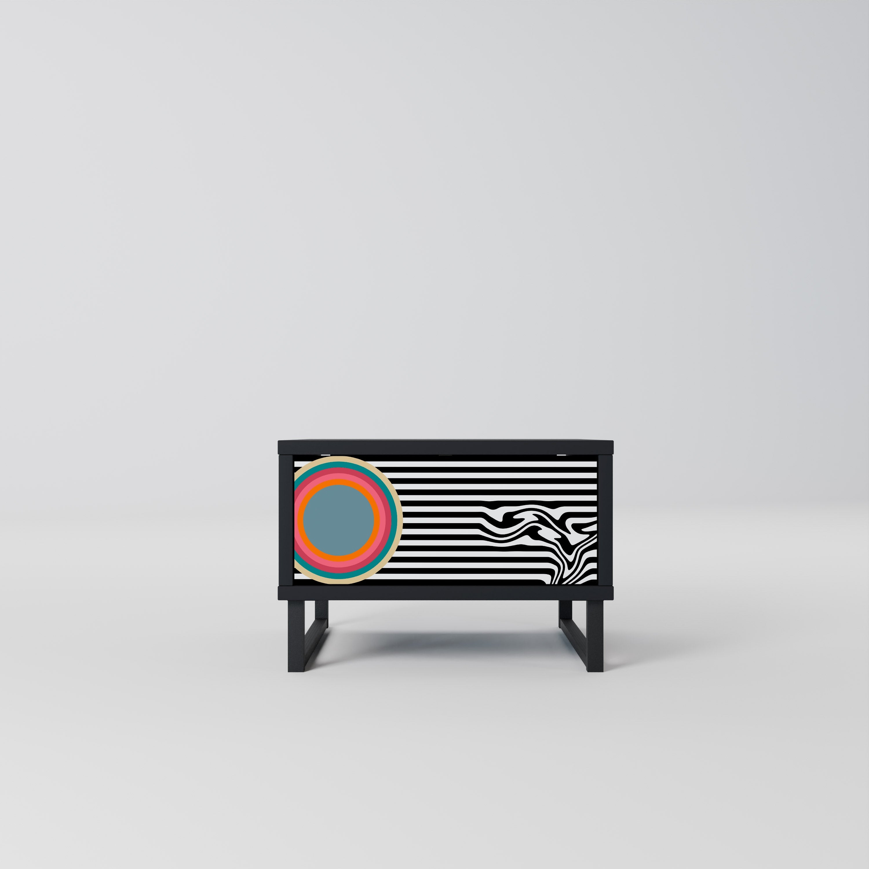 Table de chevet SPECTRA SHOWCASE en finition noire