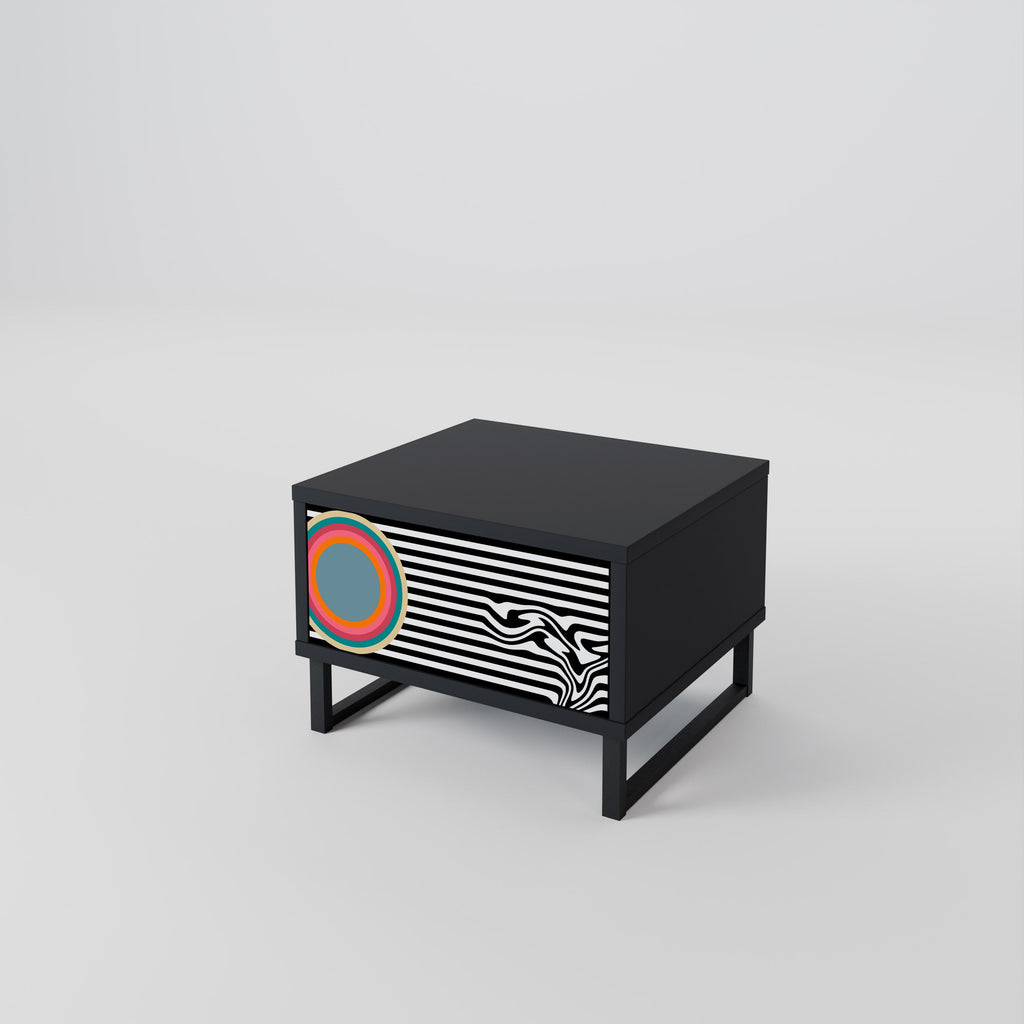 Table de chevet SPECTRA SHOWCASE en finition noire